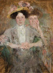 Portrait of Two Young Ladies, c1904. Creator: Olga Boznanska.