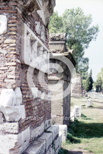 Roman Tombs on the Appian Way, Rome, (1st-3rd century), c20th century. Artist: CM Dixon.