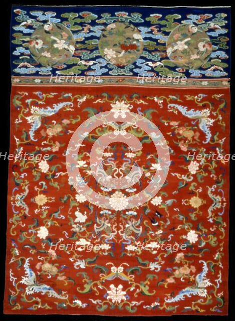 Panel (Furnishing Fabric), China, Ming dynasty(1368-1644)/ Qing dynasty (1644-1911), 1600/50. Creator: Unknown.