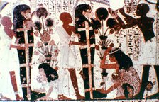 Purification of Mummies, detail from a temple wall painting, Thebes, Egypt. Artist: Unknown