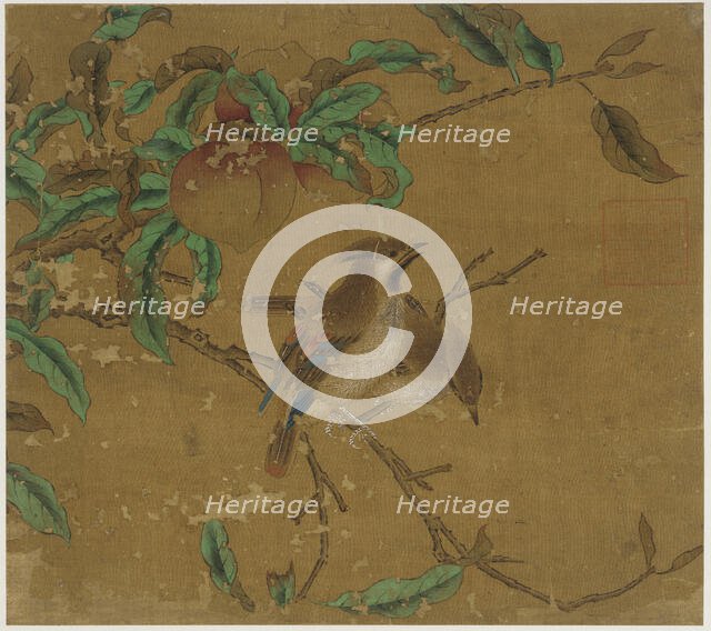 Birds and peaches, Ming dynasty, 1368-1644. Creator: Unknown.