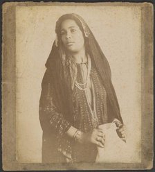 Young woman with veil, about 1870-1890. Creator: Unknown.