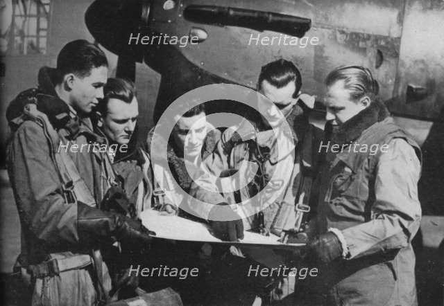 RAF bomber crew, 1941. Artist: Unknown.