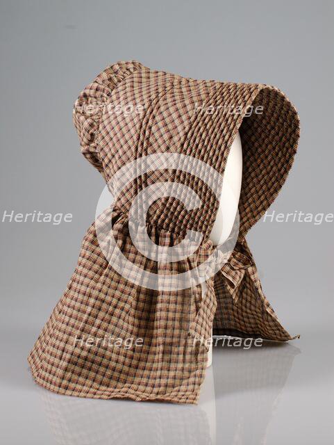 Sunbonnet, American, ca. 1840. Creator: Unknown.