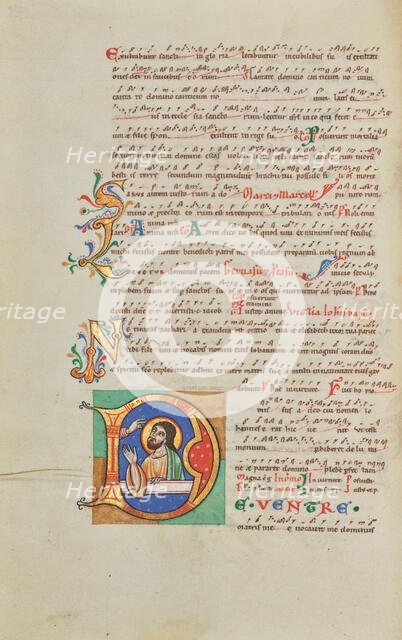 Initial D: Isaiah in Prayer; Stammheim Missal, probably 1170s. Creator: Unknown.