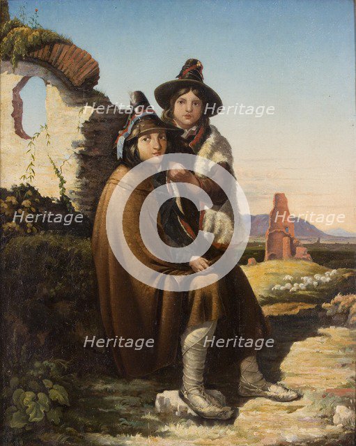 'Italian goatherds', 1820-1885. Artist: Penry Williams.