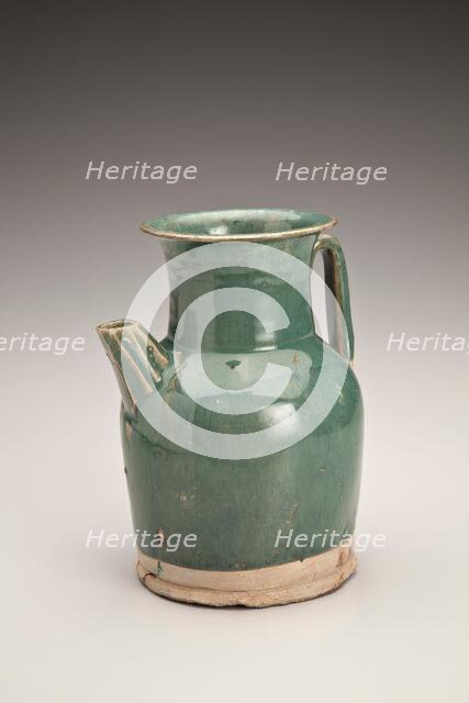 Turquoise ewer with short spout, 618-907. Creator: Unknown.