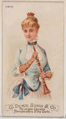 Oboe, from the Musical Instruments series (N82) for Duke brand cigarettes, 1888., 1888. Creator: Schumacher & Ettlinger.