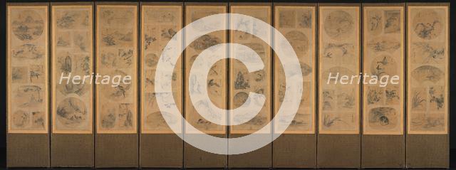 Painting of One Hundred Themes, late 1800s. Creator: Unknown.