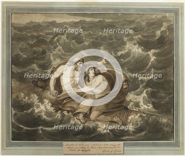 Mentor and Telemachus, Having Survived the Storm, Are Spirited to the Island of Calypso..., 1808. Creator: Bartolomeo Pinelli.
