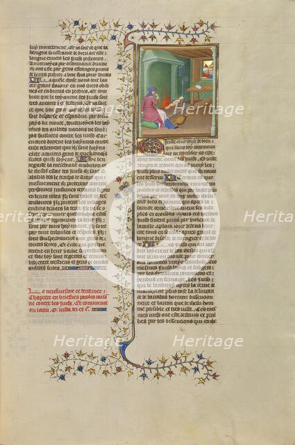 A Jewish Woman Devouring Her Child during the Siege of Jerusalem, about 1413-1415. Creators: Boucicaut Master, Workshop of the Boucicaut Master.