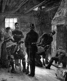 The State of Ireland: searching for arms, 1881.  Creator: W. I. Mosses.