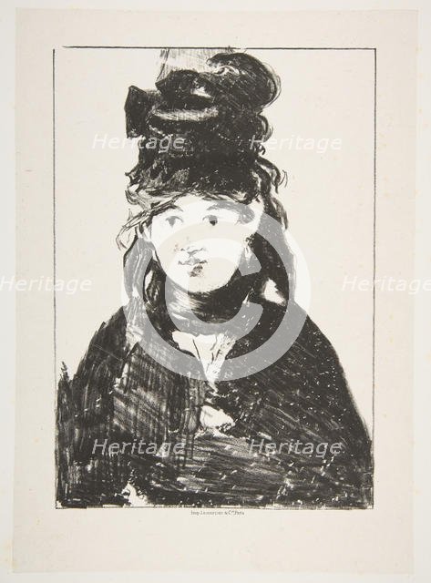 Berthe Morisot (In Black), 1872-74. Creator: Edouard Manet.