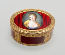 Snuff Box: Portrait of Duchess of Marlborough, Paris, c. 1775. Creator: Nicolas André Courtois.