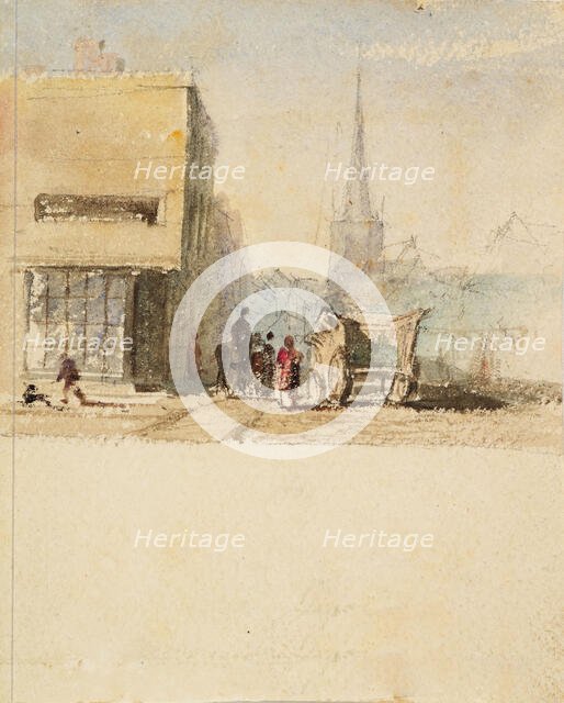 The Bull Ring and St Martin's Church, Birmingham, 1835-45. Creator: David Cox the Elder.