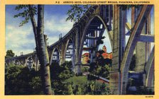 Arroyo Seco and the Colorado Street Bridge, Pasadena, California, USA, 1931. Artist: Unknown