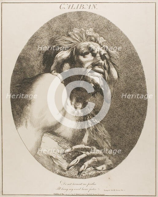 Caliban, May 20, 1775 (originally published); published 1809. Creator: John Hamilton Mortimer.