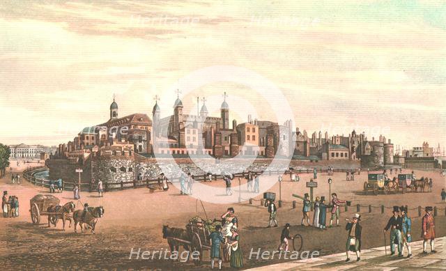 The Tower of London, c1821.  Creator: Robert Havell.