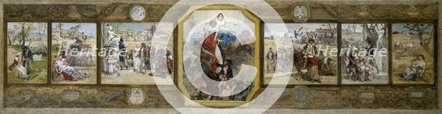 Esquisse pour la salle des mariages de la mairie du 19ème arrondissement de la..., 1880. Creator: Diogene Ulyssee Napoleon Maillart.