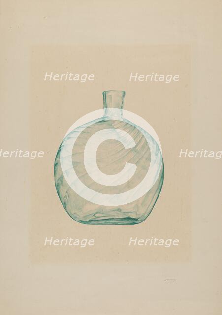 Glass Pocket Flask, c. 1938. Creator: G. A. Spangenberg.