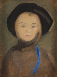 Girl with Blue Ribbon, 1909. Creator: Schjerfbeck, Helene (1862-1946).