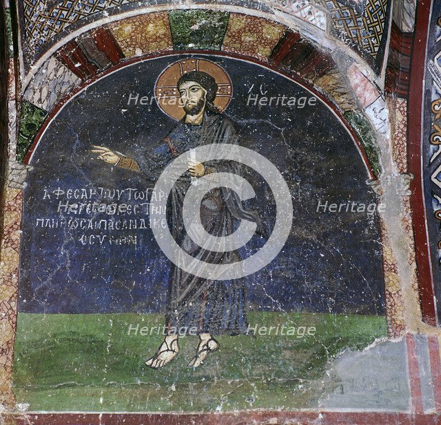 A fresco of Christ, 11th century. Artist: Unknown