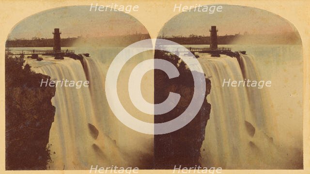 The Horse-Shoe Fall, Niagara. From below Goat Island., 1859. Creator: William England.