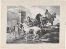 Horses going to a Fair, 1821. Creators: Theodore Gericault, Charles Joseph Hullmandel.