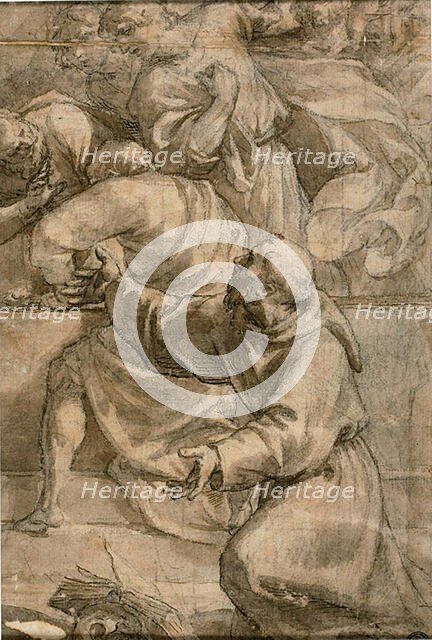 Fragment of an Assumption (?) Scene: Apostles, with Saint Francis of Assisi in the..., 1614/15. Creator: Alessandro Turchi.