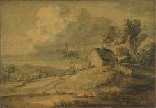 Wooded Landscape with Cottage, Cows and Sheep, ca. 1770. Creator: Thomas Gainsborough.