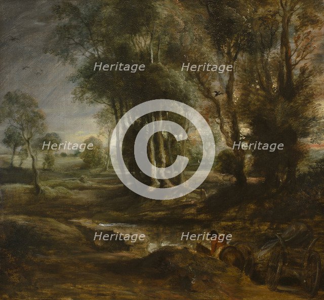 Evening Landscape with Timber Wagon, 1630-1640. Artist: Rubens, Pieter Paul (1577-1640)
