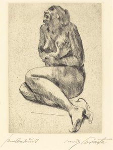 Kauernder weiblicher akt (Crouching Female Nude), 1914. Creator: Lovis Corinth.