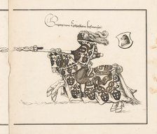 Book on Tournaments: Jouster Facing Left, 1817. Creator: Theobald Senefelder (German, 1777-1846); Clemens Senefelder (German, 1778-1813), and.