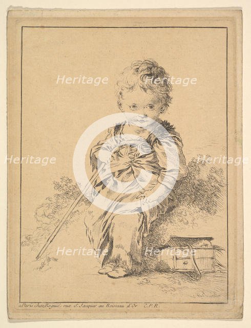 Child Holding Staff, 18th century. Creator: Francois Boucher.
