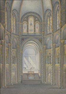 The interior of St. Gereon's Church in Cologne, 1833. Creator: Eugen Friedrich Peipers.