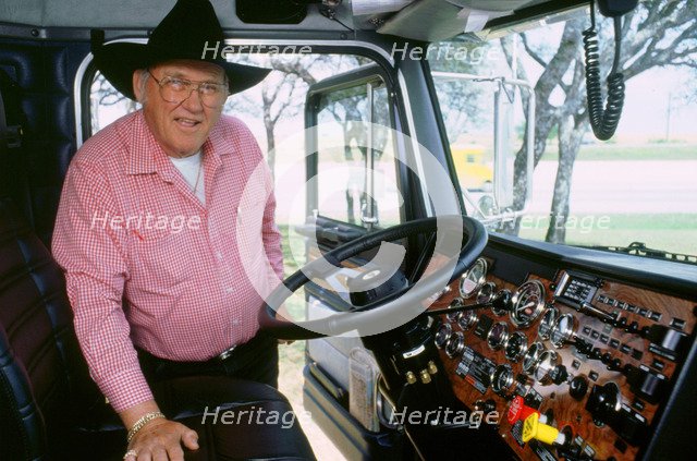 Texan Trucker in his cab 1994. Artist: Unknown.