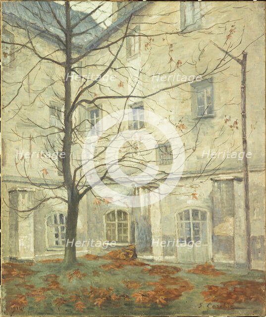 Lacordaire courtyard, at the Carmelite convent, rue de Vaugirard, 1911. Creator: Georges-Emile Carette.