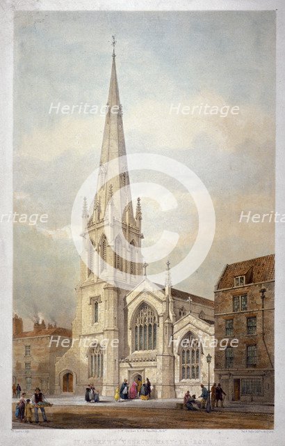 St Andrew's Church, Wells Street, Marylebone, London, c1846. Artist: Day & Haghe