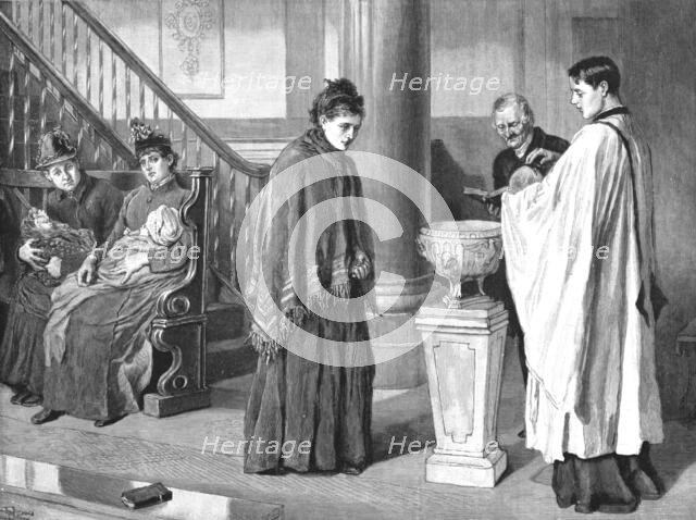 ''A Christening in the Chapel of the Foundling Hospital', 1891. Creator: Robert Barnes.