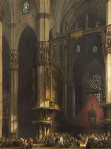 Interior of the Milan Cathedral, 1840. Creator: Bisi, Luigi (1814-1886).