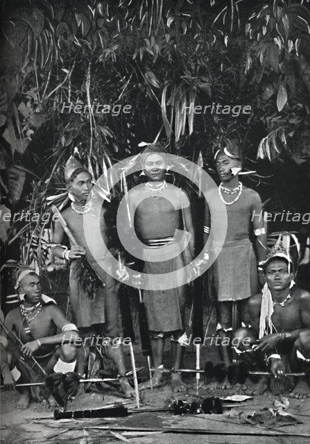 Angami Nagas in full dress, 1902. Artist: Bourne & Shepherd.