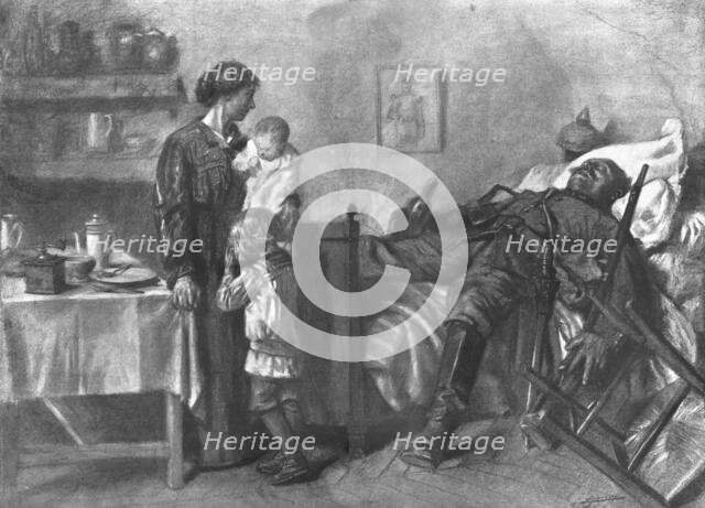 'Le Grossier Envahisseur; L'epreuve de chaque jour de la femme Francaise en pays..., 1914. Creator: Lucien Jonas.