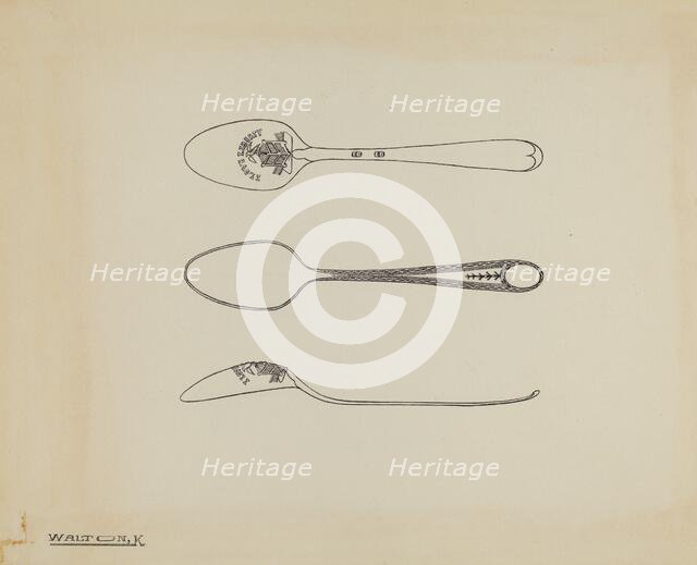 Silver Teaspoon, c. 1938. Creator: Kalamian Walton.