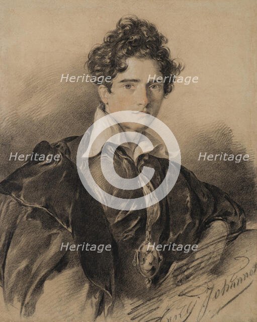 Portrait of Edmond Geffroy (1804-1895) as Hamlet, c 1829. Creator: Johannot, Tony (1803-1852).
