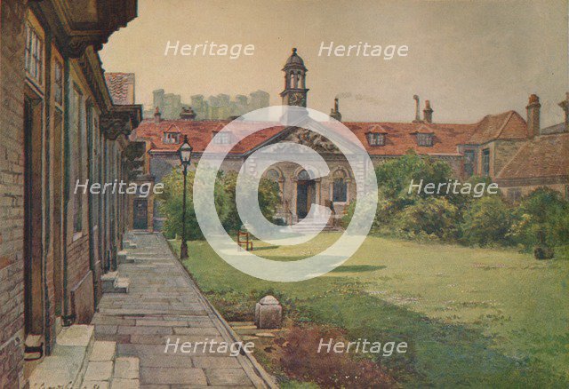 'Lady D'Acre's Almshouses, garden front', c1880 (1926). Artist: John Crowther.