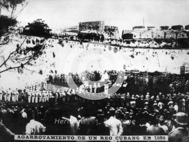 The garrotte of an inmate, (1888), 1920s. Artist: Unknown