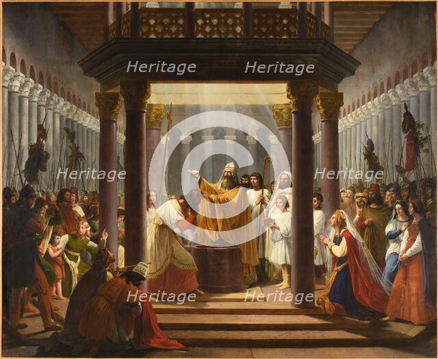 The baptism of Clovis, 1825. Creator: Alaux, Jean (1786-1864).