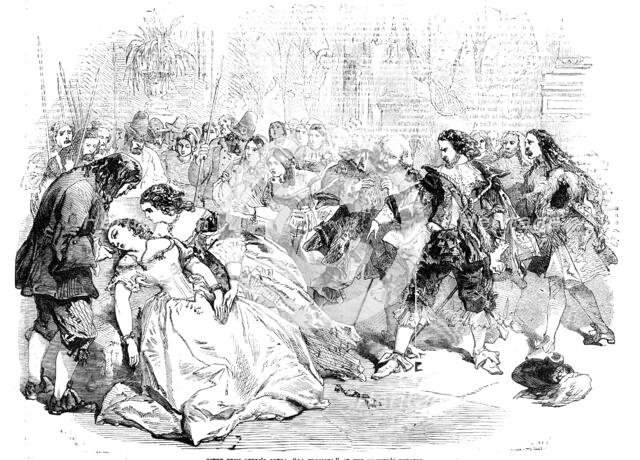 Scene from Verdi's Opera, "La Traviata", at Her Majesty's Theatre, 1856.  Creator: Unknown.