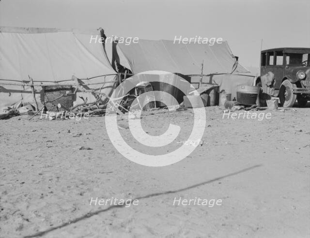 Camp of migratory workers, Imperial County, California, 1937. Creator: Dorothea Lange.