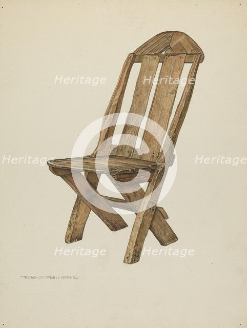 Miner's Chair - Hand Made, c. 1940. Creator: Rose Campbell-Gerke.